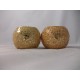 Ball Votive Crackle Mosaic Gold